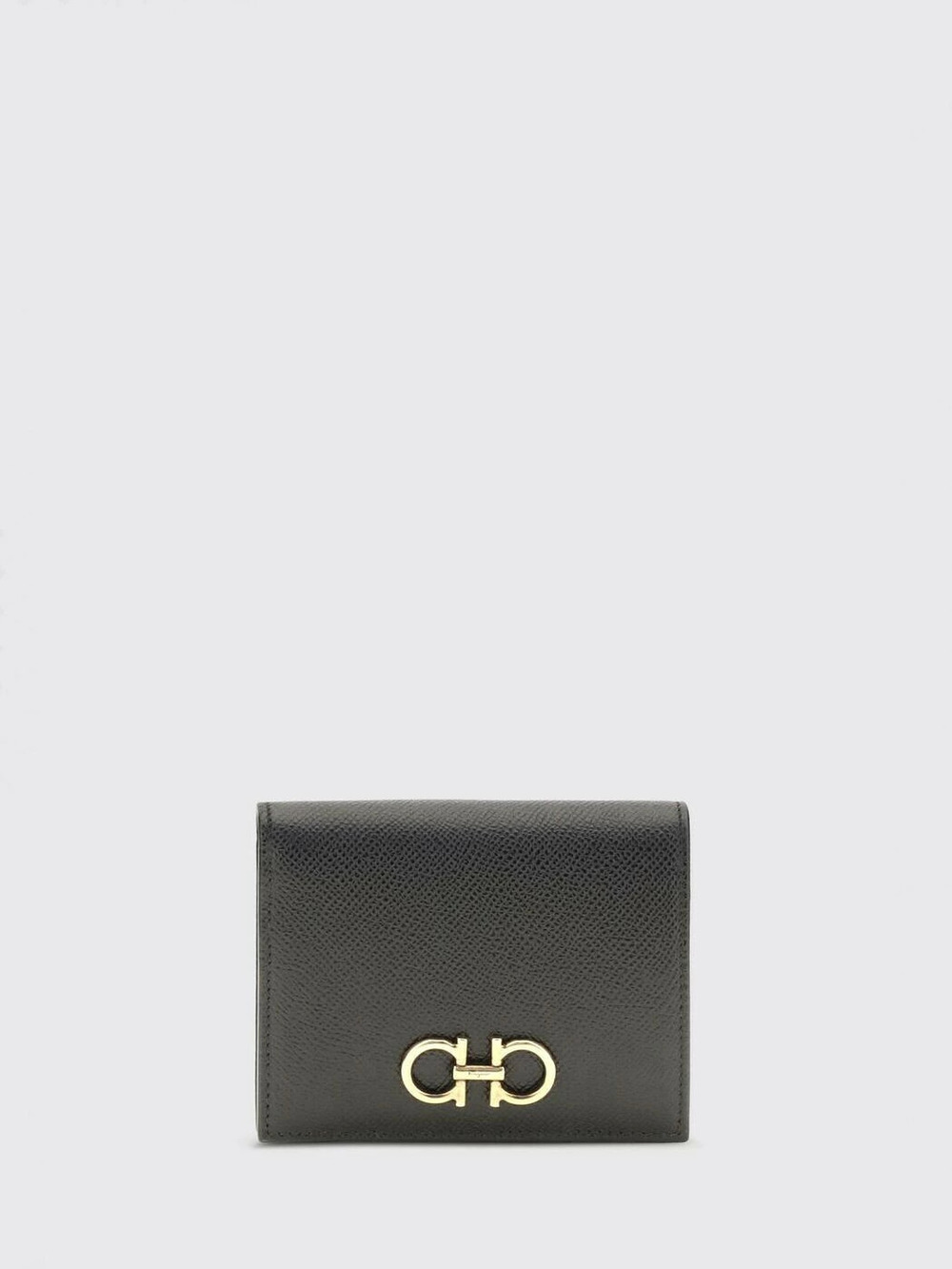 Salvatore Ferragamo Card Holder Wallet Leather Black